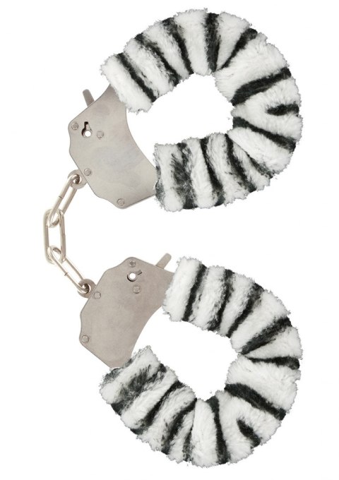 Kajdanki metalowe z futerkiem bondage BDSM erotyka zebra ToyJoy Classics Kajdanki metalowe z futerkiem bondage BDSM erotyka zebra ToyJoy Classics