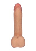 Dildo z wibracjami + pilot cyberskóra cielisty 20 cm Boss Series Real