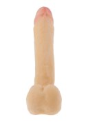 Dildo z wibracjami + pilot cyberskóra cielisty 20 cm Boss Series Real