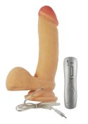 Dildo z wibracjami rotacją pilot cyberskóra 20 cm Boss Series Real