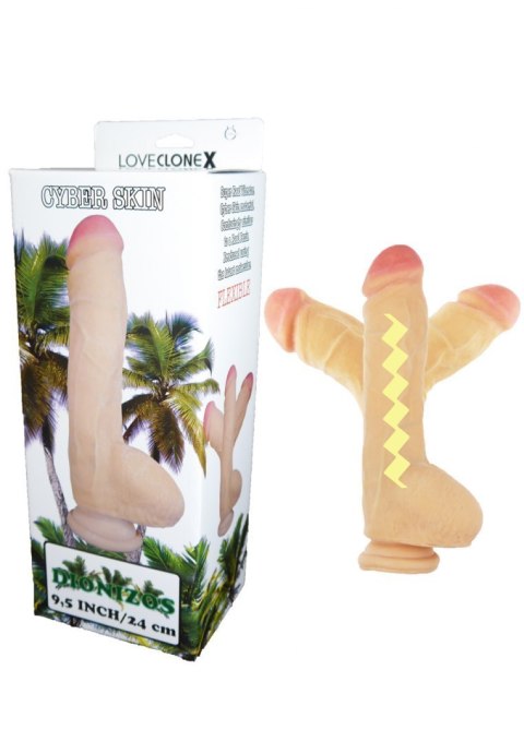 Dildo wyginane penis z cyberskóry realistyczny 25cm Boss Series Real Dildo wyginane penis z cyberskóry realistyczny 25cm Boss Series Real