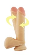 Dildo z wibracją rotacją pilot cyberskóra cielisty 17cm Boss Series Real