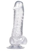 Dildo realistyczne przezroczyste penis przyssawka 18cm Crystal