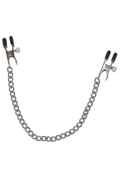 Klipsy na sutki zaciski unisex BDSM z łańcuszkiem Fetish Collection Klipsy na sutki zaciski unisex BDSM z łańcuszkiem Fetish Collection