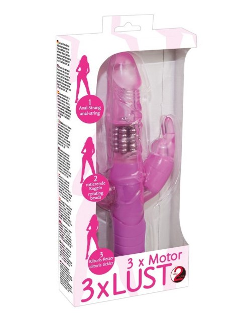 Wibrator 3 końcówki analny waginalny łechtaczka 22cm You2Toys Wibrator 3 końcówki analny waginalny łechtaczka 22cm You2Toys