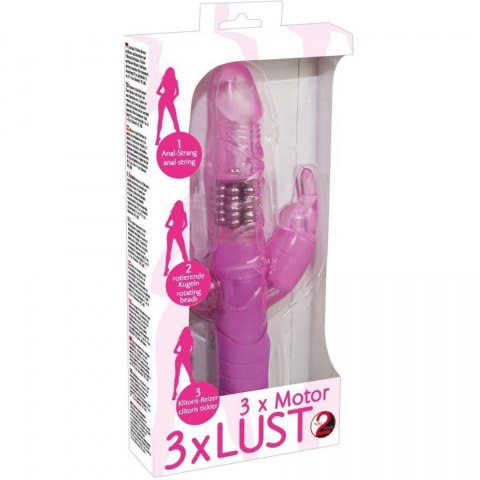 Wibrator 3 końcówki analny waginalny łechtaczka 22cm You2Toys Wibrator 3 końcówki analny waginalny łechtaczka 22cm You2Toys