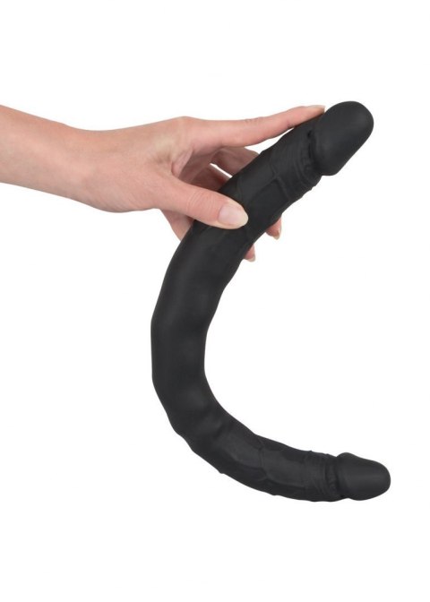 Dildo długie duże podwójne elastyczne czarne 40cm Bad Kitty