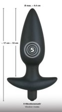 Wibrujący korek sex plug analny 5trybów 17cm Black Velvets