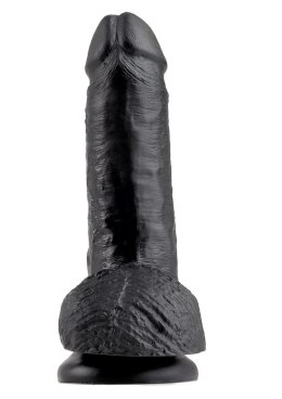 Dildo-COCK 7 INCH W/ BALLS BLACK