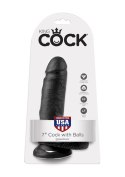 Dildo-COCK 7 INCH W/ BALLS BLACK