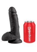 Dildo-COCK 7 INCH W/ BALLS BLACK