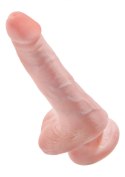 Dildo-KING COCK 6"" COCK WITH BALLS FLESH