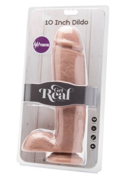 Dildo-COCK 10 INCH W/ BALLS FLESH VIBR.