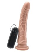 Realistyczne dildo z wibracjami pilotem cielisty 20 cm