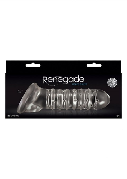 Nakładka na penisa Stymulator-RIBBED EXTENSION CLEAR Renegade Nakładka na penisa Stymulator-RIBBED EXTENSION CLEAR Renegade