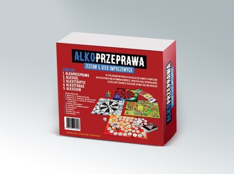 Gry-ALKOPRZEPRAWA 5w1-zestaw pięciu gier imprezowych Grammi Gry-ALKOPRZEPRAWA 5w1-zestaw pięciu gier imprezowych Grammi