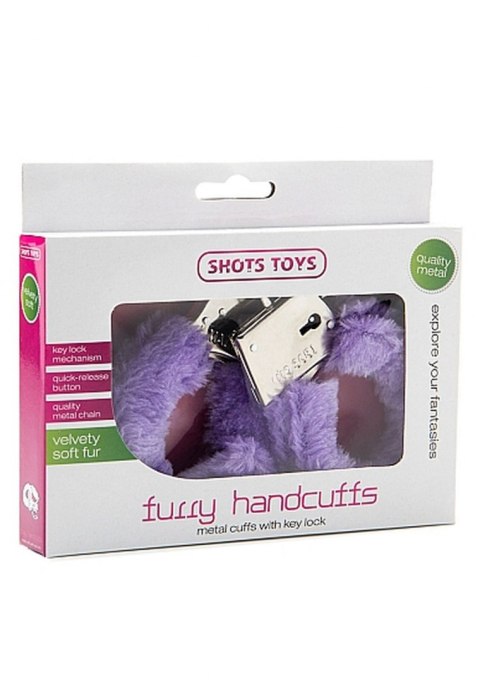 Kajdanki erotyczne z futerkiem BDSM bondage Fioletowe ShotsToys Kajdanki erotyczne z futerkiem BDSM bondage Fioletowe ShotsToys